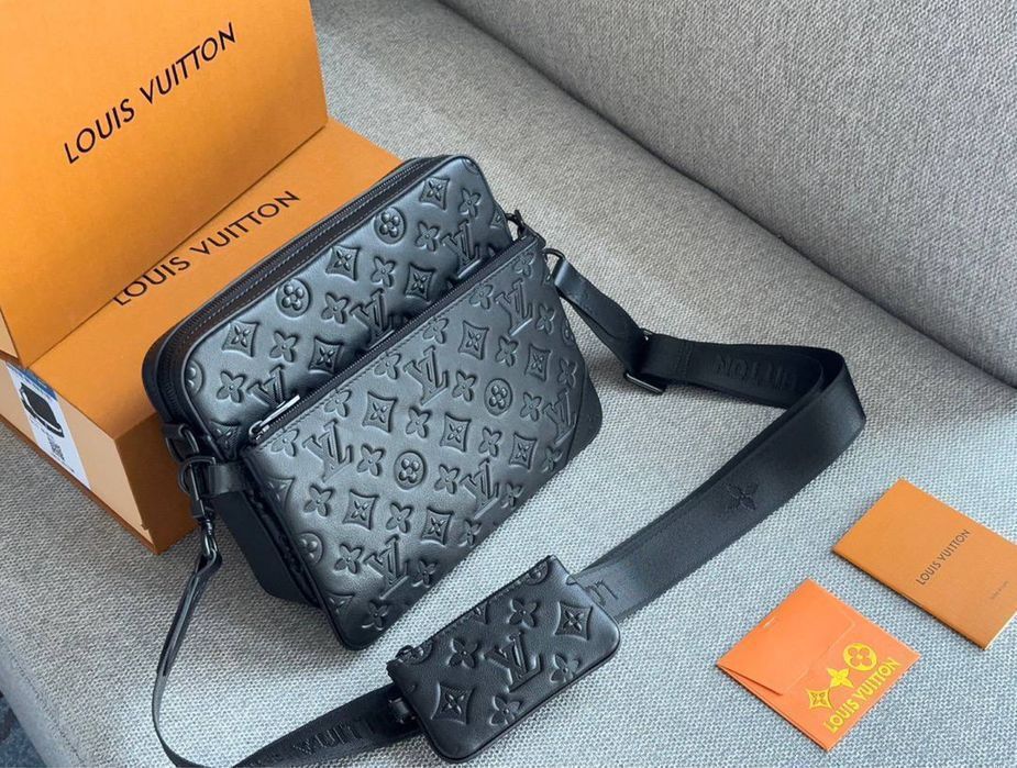 LOUIS VUITTON сумка мессенджер кожа мужская женская оригинал планшетка