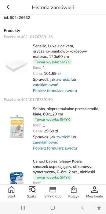 Materac niemowlęcy jak nowy, kokos-pianka 120x60 z ochroną