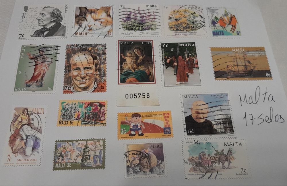 Lote 172 Selos Usados – Europa – 6 Países
