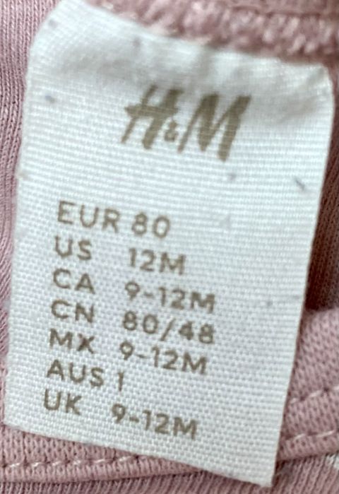 Rozowe body w kroliki h&m 80