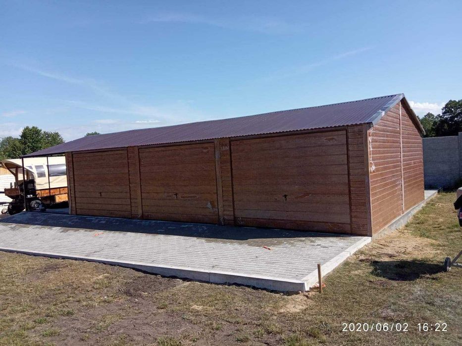 Wysoki Garaż Blaszany Grafitowy - Wiata - Garaże Blaszane - Maj-Blach