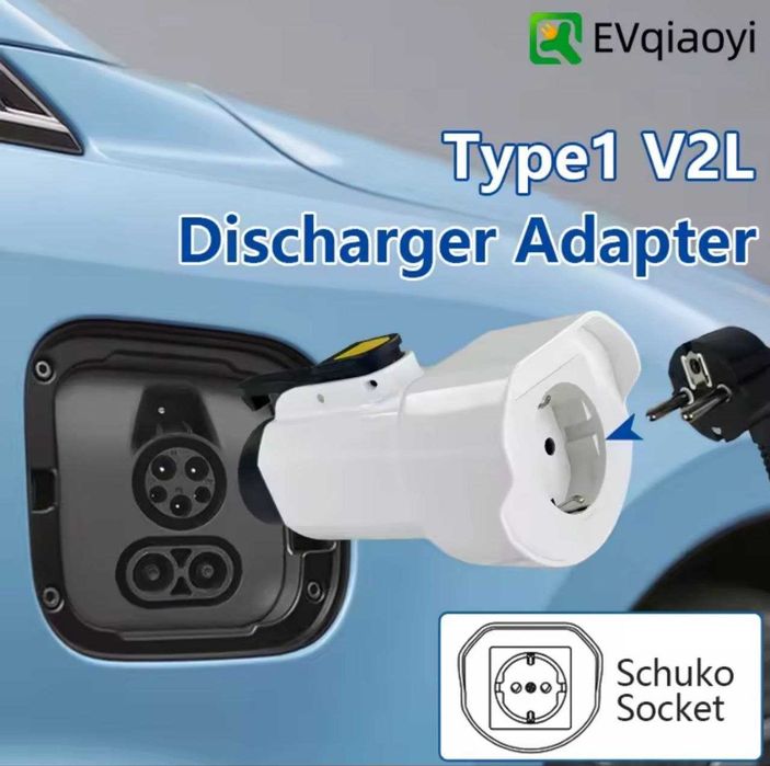 Адаптер V2L: GB/T, Type 2, Type 1 – Розрядка електромобіля 220V (Живлення дому)