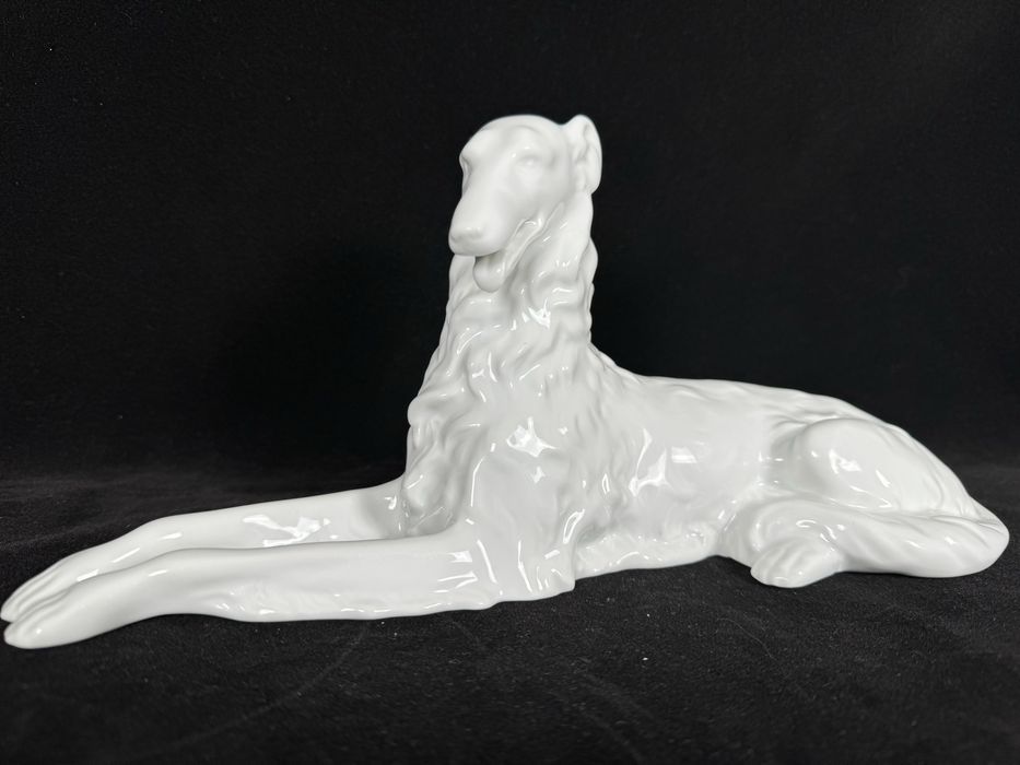 Herend Porcelanowa figurka charta Węgierka Miśnia