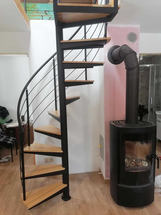 Schody dębowe loft konstrukcja stalowa