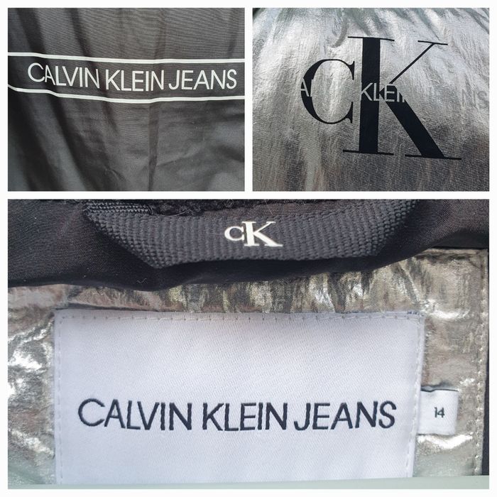 Пуховик Сalvin Кein jeans, 12 лет, серебристый, для девочки