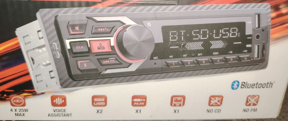 Auto rádio novo Bluetooth, USB, voice assistant, MP3 -Veja a descrição