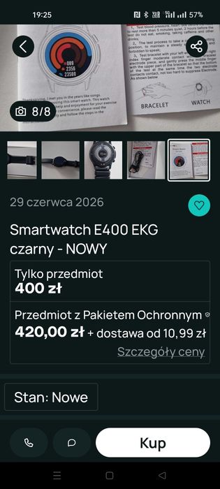 Smartwatch E 400 PL jak nowy