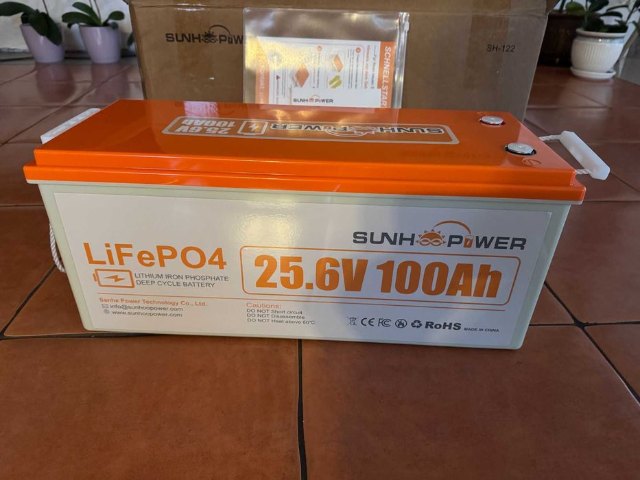 Аккумулятор LifePO4 24v 100a/h BMS 100а 2560 Вт·ч литий  фосфатный