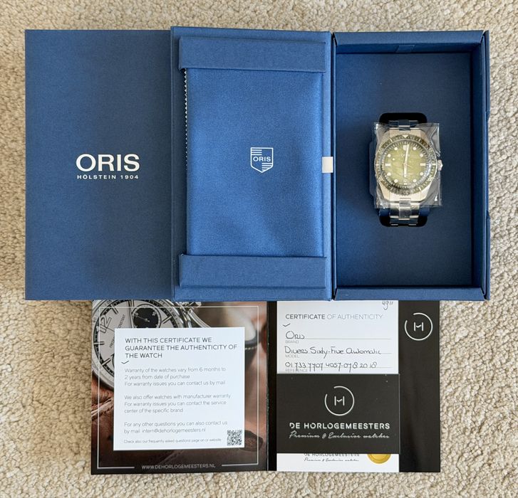 Oris Divers Sixty-Five Forest Green - Novo c/ caixa e documentos