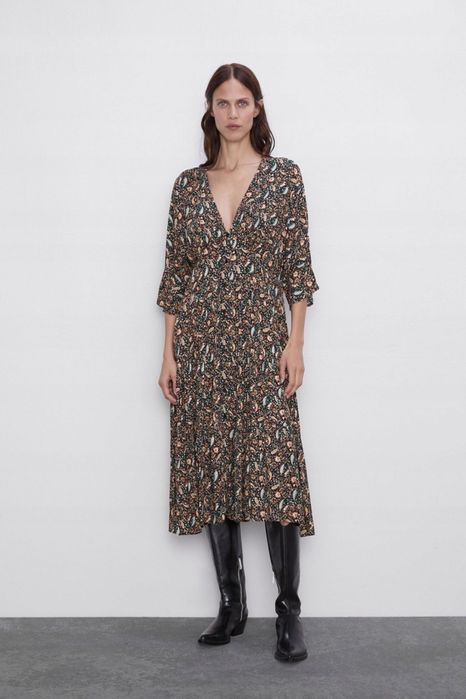 Jesienna sukienka Zara • paisley
