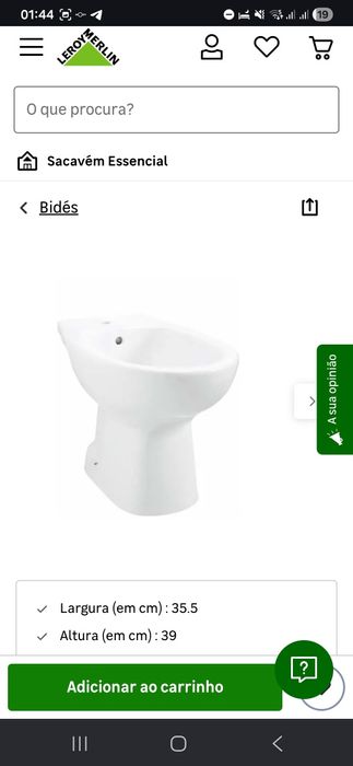 Vendo Bidé Novo Roca Zoom