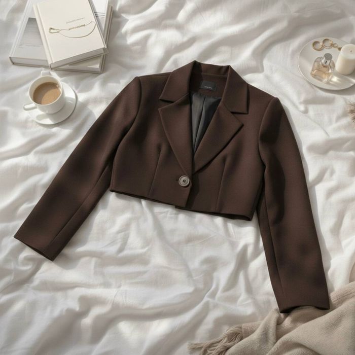 Укорочений піджак з підкладкою та формованими плечиками