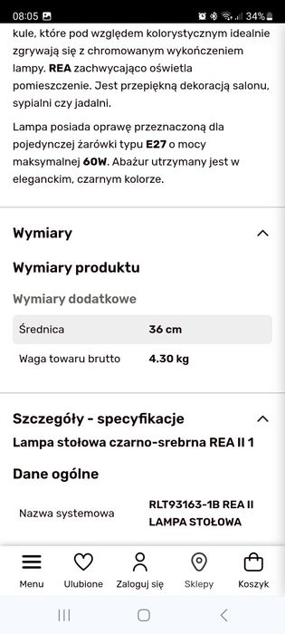 Lampa stołowa Rea II
