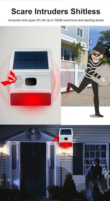 Sirene Exterior Solar sem Fios / Wifi para Alarmes (NOVO)