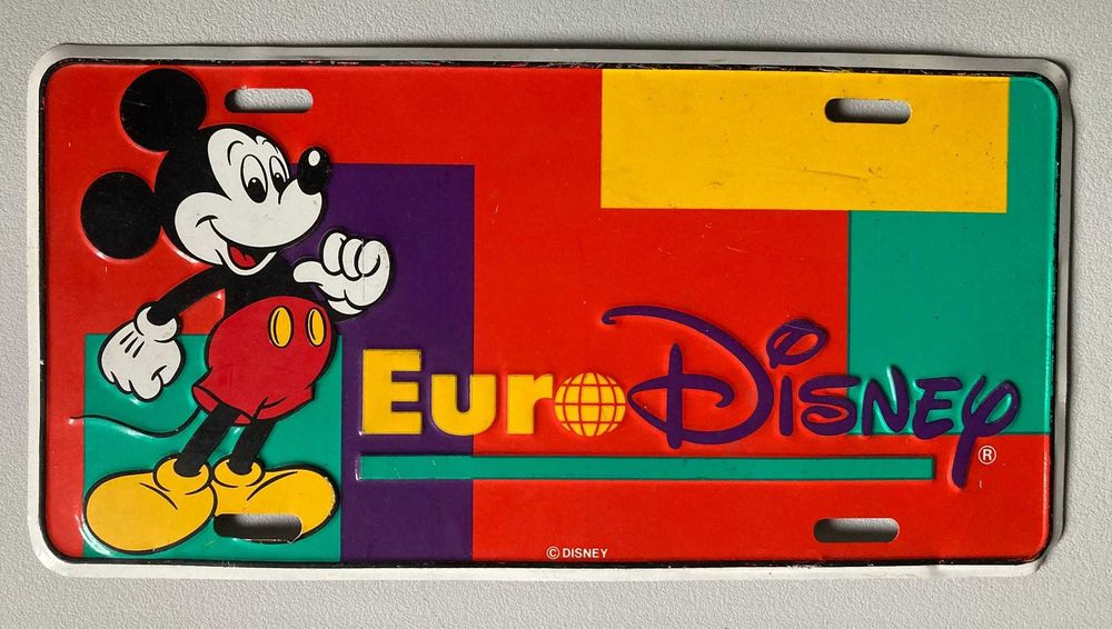 Placa de Metal Vintage Euro Disney
