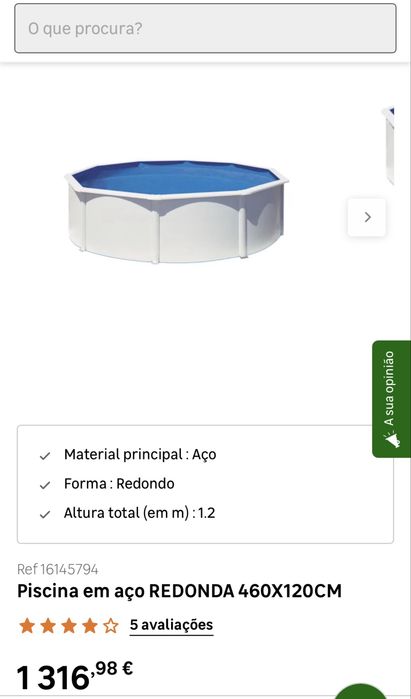 Piscina redonda metalica 4,60 - 1,20m