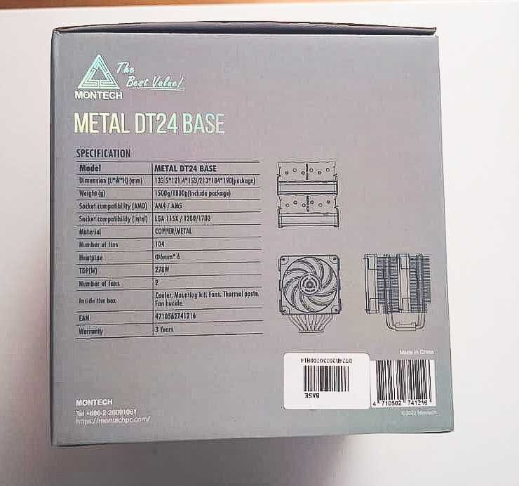 Vendo Cooler MONTECH para processador - Metal DT24 Base 270W TDP