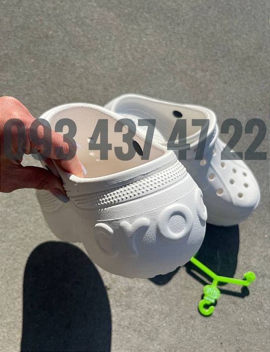 Жіночі Крокси Сабо на Платформі Bella Clog White Crocs Bella Clog