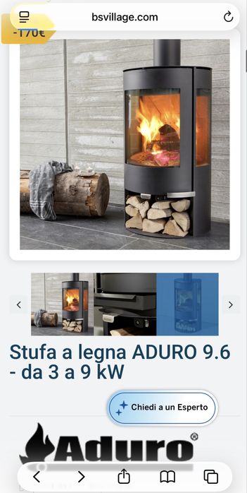 Salamandra ADURO 9.6 – 3/9 kW – Excelente Estado – Baixo Consumo