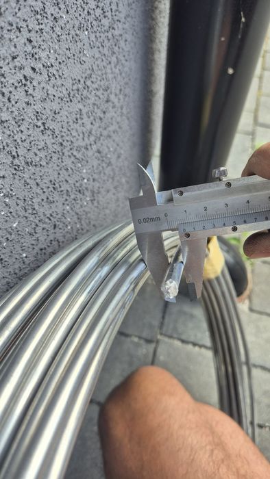 Drut aluminiowy fi 8 mm  do odgromu 31 metrów