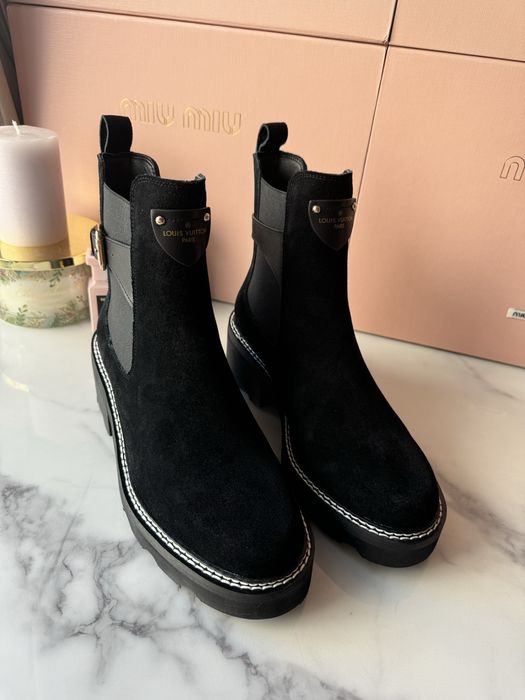 Botki Louis Vuitton suede leather