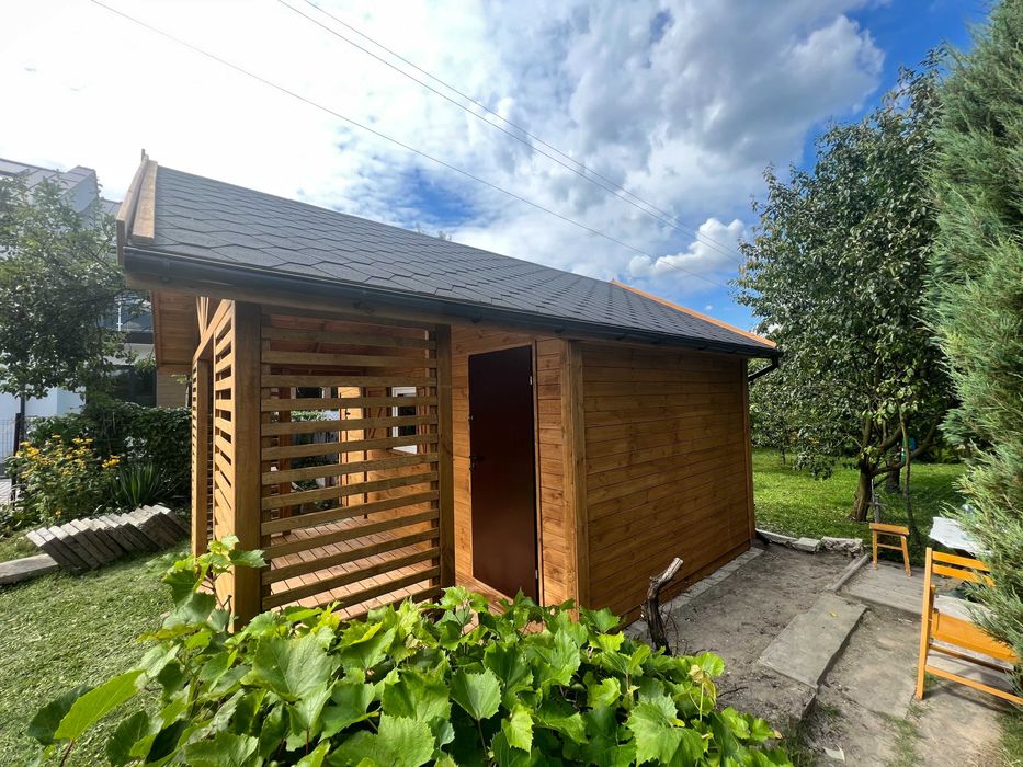 Domek letniskowy ogrodowy drewniany z tarasem "Orlando" 5x4