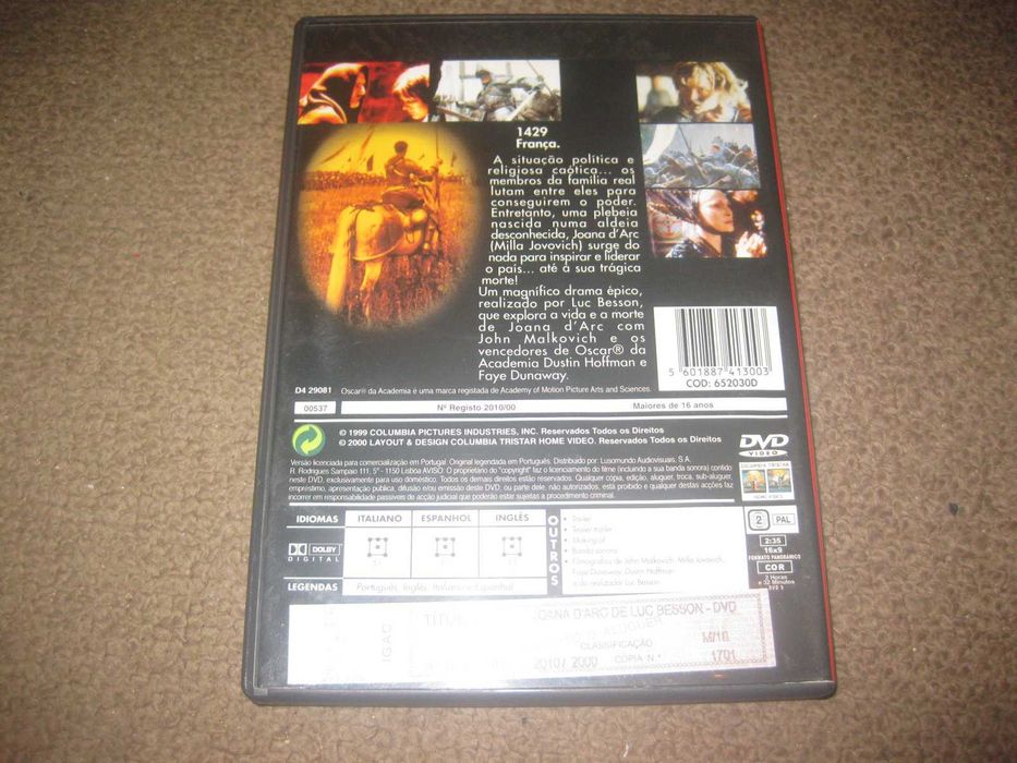 DVD "Joana D`arc" com Milla Jovovich