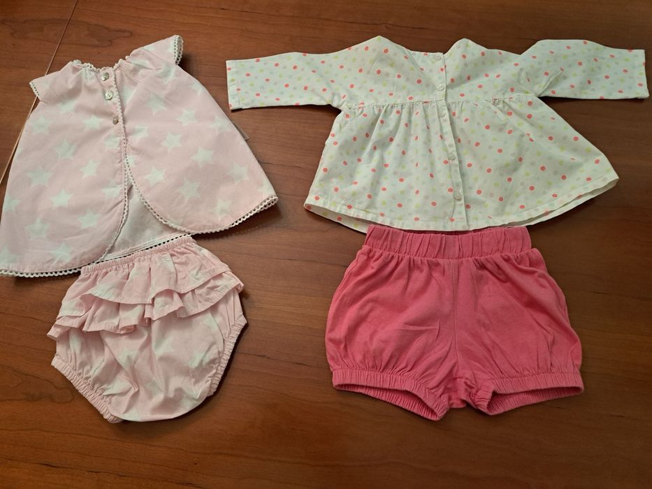 2 vestidos de menina T. 3 meses - 100% Algodão  das marcas Vertbaudet