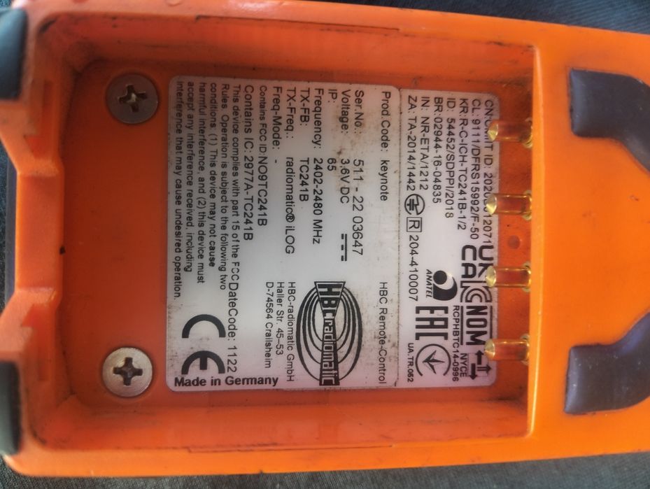 Comando heynote para grua ou reboque