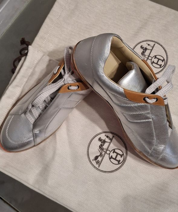 Кроссовки Hermès (Металлик Серебро)