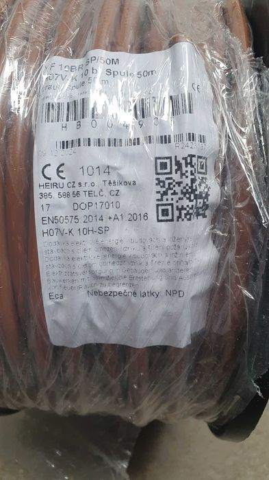 Przewód Linka 10mm² 1x10mm H07V-K 10 brązowy 50 Metrów Szpula