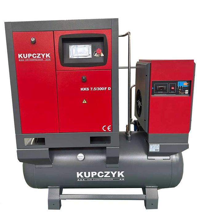 Kompresor śrubowy 850 l/min 5,5 KW Falownik Osuszacz Filtry Kupczyk