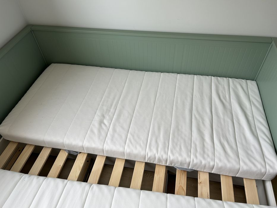 Łóżko dziecięce piętrowe IKEA KURA dwustronne + materac + tasma led