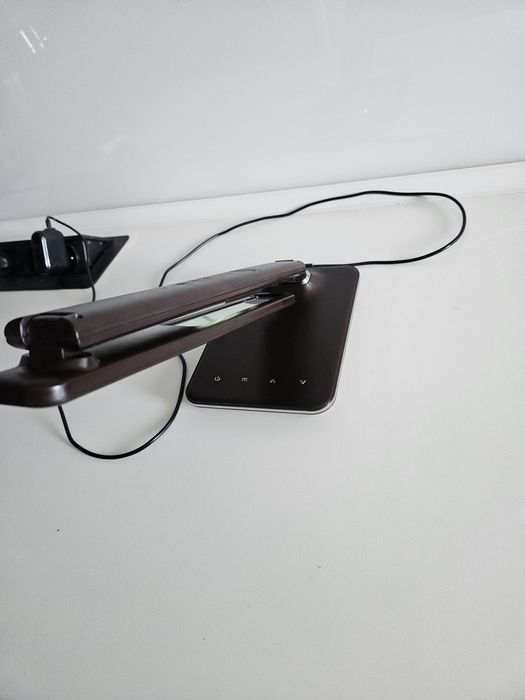 Lampa LED na biurko ściemniana brązowa