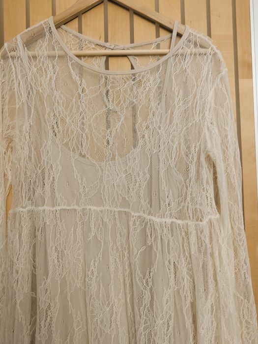 Sukienka koronkowa cudo roz. M beżowa