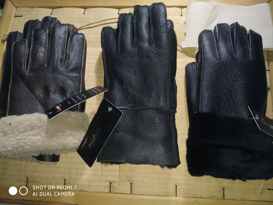 Новые перчатки мужские натуральная кожа Touch screen сенсорные унисекс