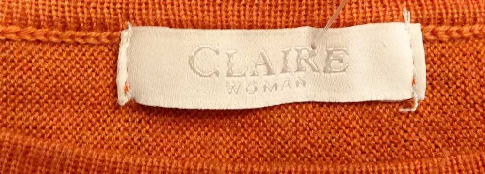 Sweter orange Claire 42 44 wełna wiosna