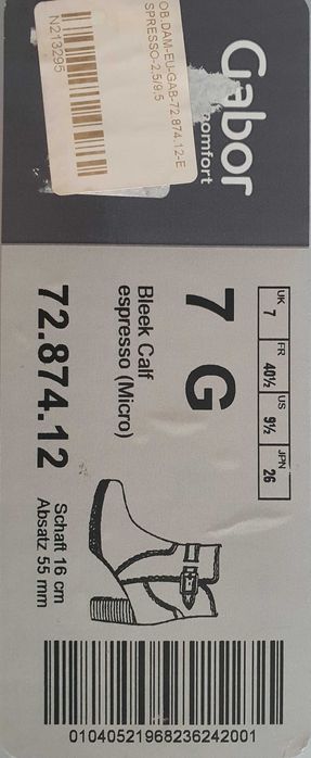 Skórzane ocieplane brązowe buty rozmiar 7 (40,5) Gabor