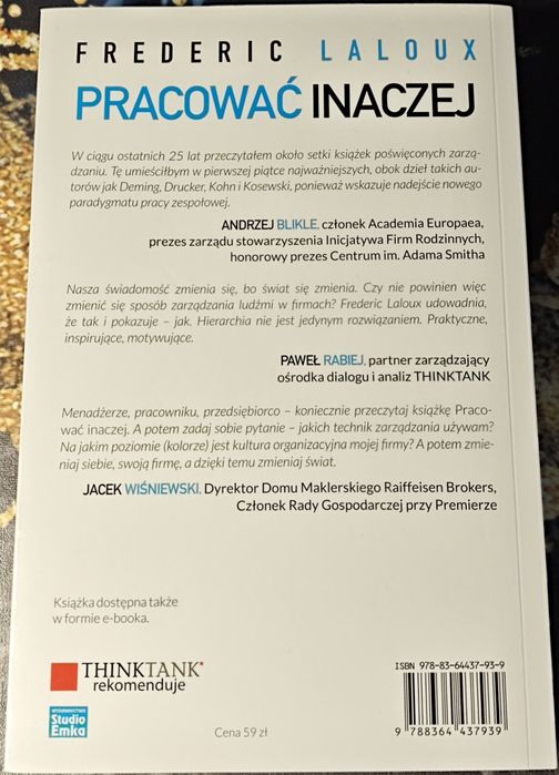 "Pracować inaczej" Frederic Laloux