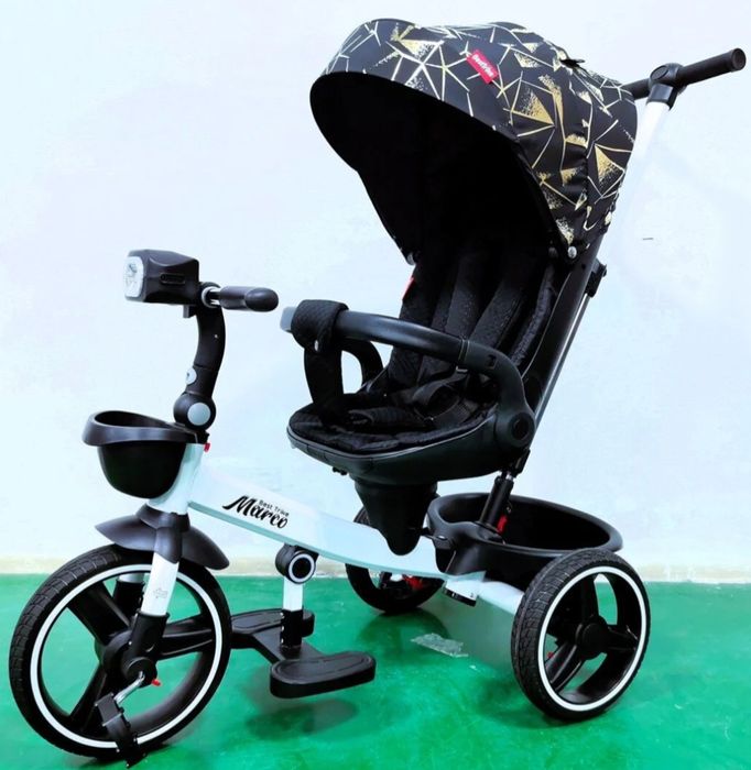 Дитячий триколісний велосипед коляска детский батьківська ручка
