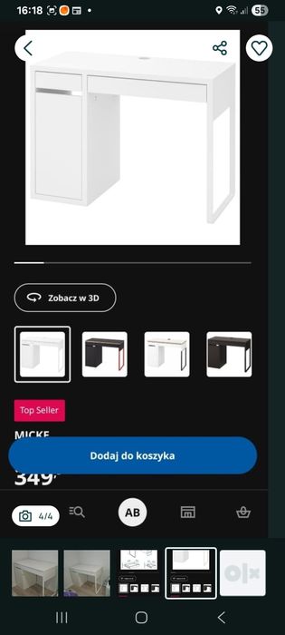 Biurko ikea białe Micke