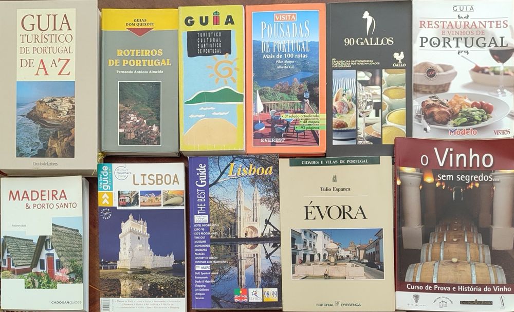 Guias turísticos de Portugal e Espanha (preço de cada)