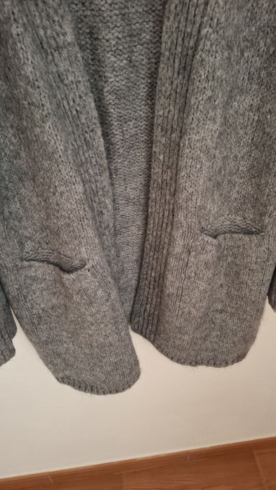 Casaco malha grossa comprido