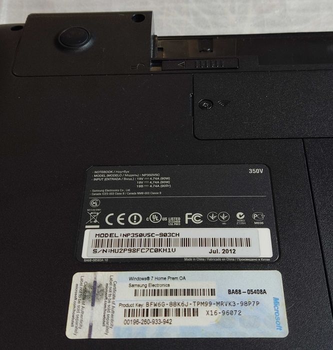 Корпус Ноутбука – Samsung NP350V5C/NP350V5X/NP350E5C/NP355V5C/NP355V5X