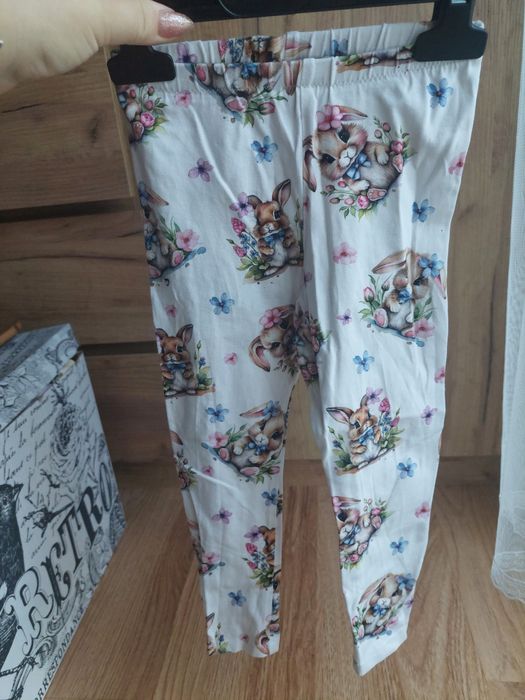 Nowe leginsy dla dziewczynki handmade r.98