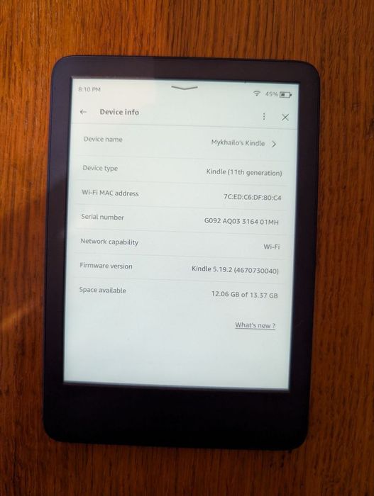 Електронна книга Amazon Kindle 11 th