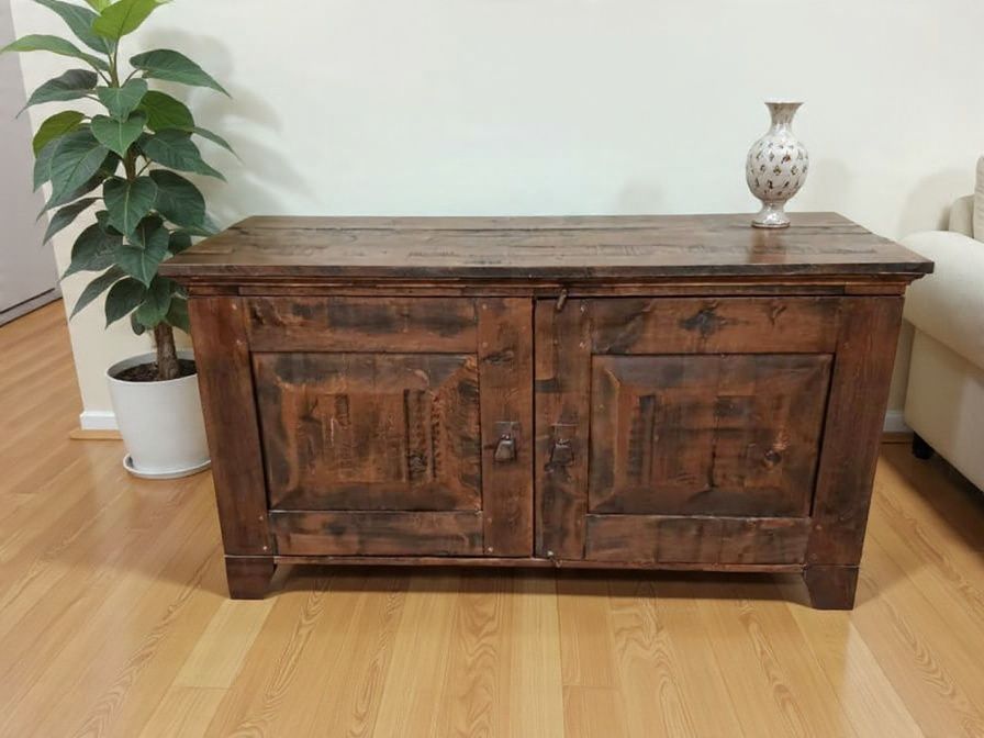 Komoda brązowa, kolonialna. Klasyczna. 155 cm. Lite drewno.