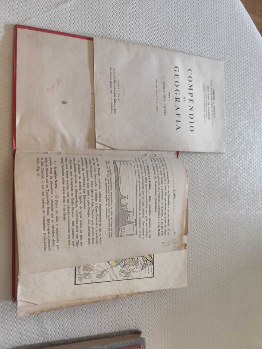 Lote de 6 Compêndios Escolares Antigos (1957-1960) – Matemática, Geografia, Zoologia e História