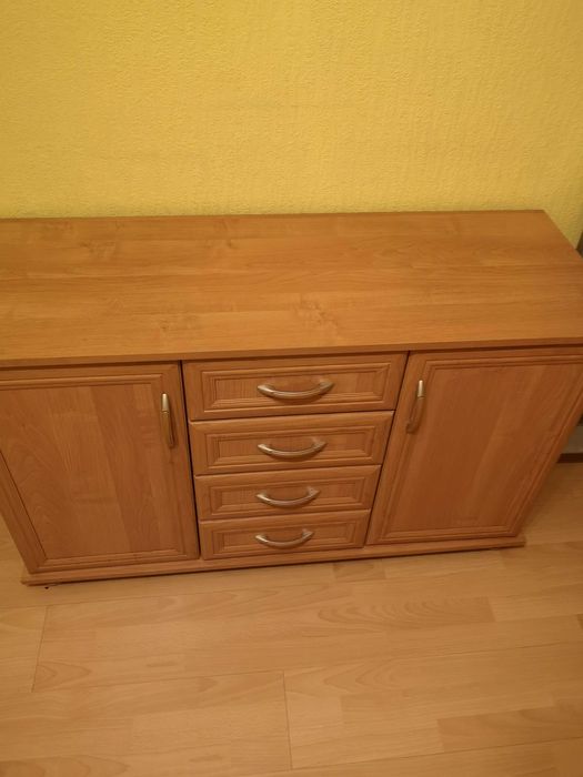 Komplet mebli - tanio -narożna szafka Tv, witryna i komoda