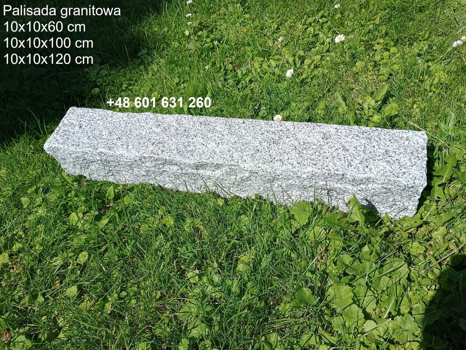 Palisada Granitowa łupana z każdej strony Jakość Premium 1 gatunek